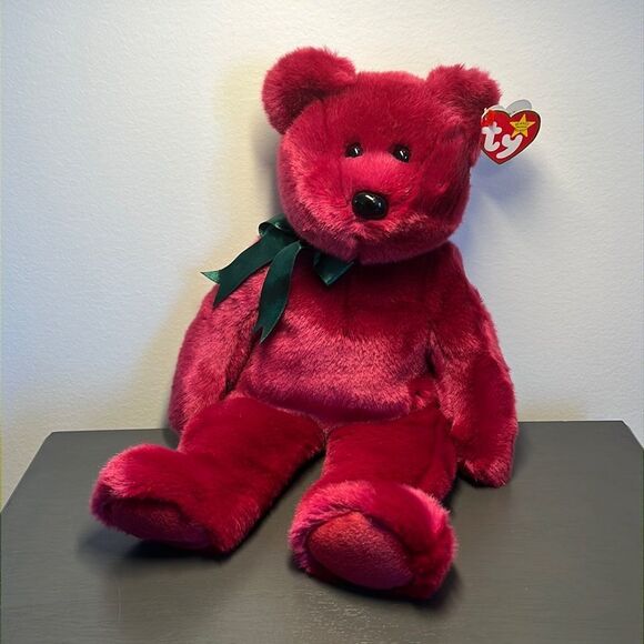 TY Beanie Buddy - CRANBERRY TEDDY (14 inch)